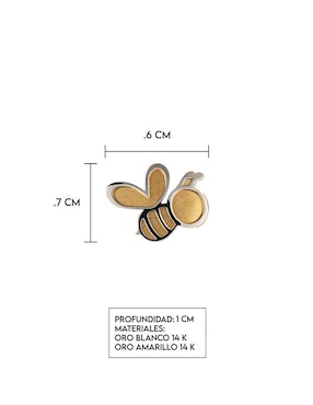 Broqueles de abeja Giallo de oro amarillo 14 K con acabado espejo