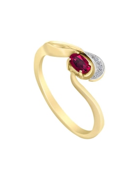 Anillo Fascinare Loris 14 K de oro rubí y diamante