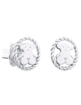 Aretes Cortos De Oso Tous Camee De Plata P925