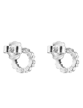 Aretes redondos Tous Straight de plata P 925 con acabado plateado