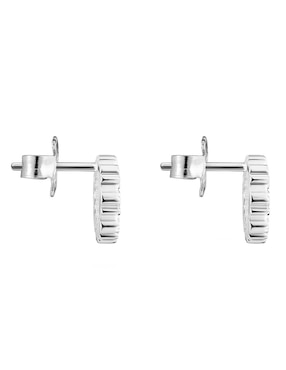 Aretes redondos Tous Straight de plata P 925 con acabado plateado