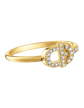Anillo redondo Tous Manifesto de oro diamante pavé