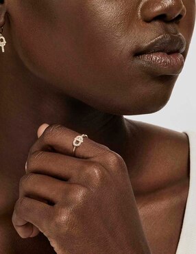 Anillo redondo Tous Manifesto de oro diamante pavé