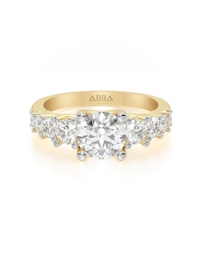 Anillo De Compromiso De Oro 10 K Abba Joyas Zirconia