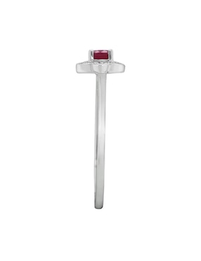 Anillo Fascinare Clara 14 k de oro blanco rubí y diamante pavé