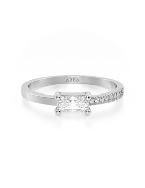 Anillo De Compromiso De Oro 10 K Abba Joyas Zirconia