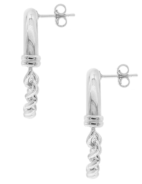 Aretes redondos Silvex Spa de plata P 925 con acabado brillante