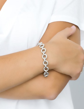 Brazalete Silvex Spa de plata P 925 con acabado baño rodio