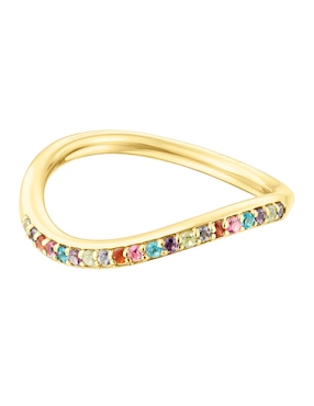 Anillo ondulado Tous Vibrant Color P 925 de plata vermeil iolita