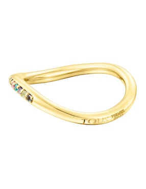 Anillo ondulado Tous Vibrant Color P 925 de plata vermeil iolita
