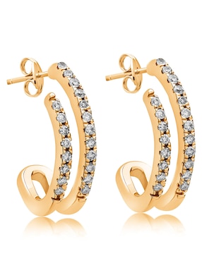 Aretes Jayda de oro con acabado brillante diamante