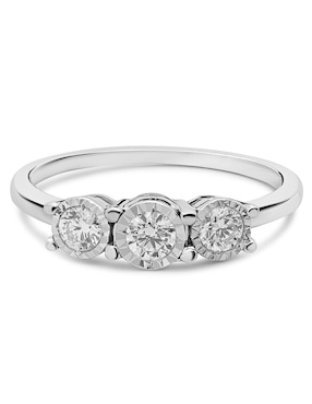 Anillo Redondo Jayda 14 K De Oro Blanco Diamante