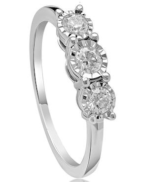 Anillo Jayda 14 k de oro blanco diamante brillante