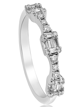 Anillo Jayda 14 k de oro blanco diamante brillante