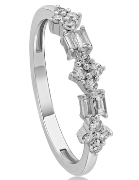 Anillo Jayda 14 k de oro blanco diamante brillante