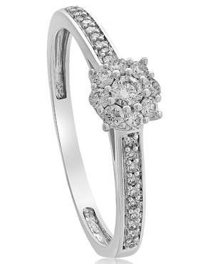 Anillo Jayda 14 k de oro blanco diamante brillante