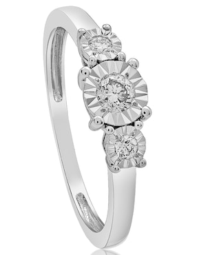 Anillo Jayda 14 k de oro blanco diamante brillante