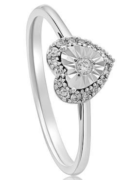 Anillo de corazón Jayda 14 k de oro blanco diamante brillante