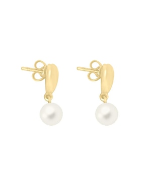 Aretes de corazón Fianelli Dolcezza de oro con acabado brillante perla