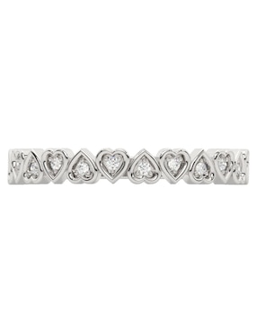 Anillo de corazón Stackis 14 k de oro blanco diamante pulido