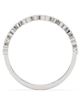 Anillo de corazón Stackis 14 k de oro blanco diamante pulido