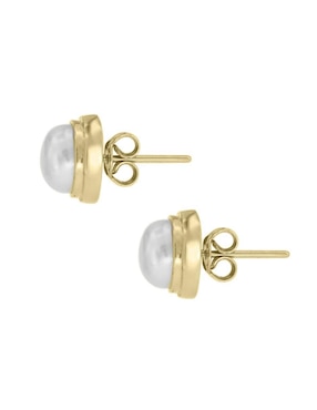 Aretes redondos Fianelli Perlita de oro con acabado brillante perla