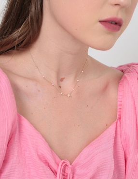 Collar de estrella Unoaerre de oro 14 K