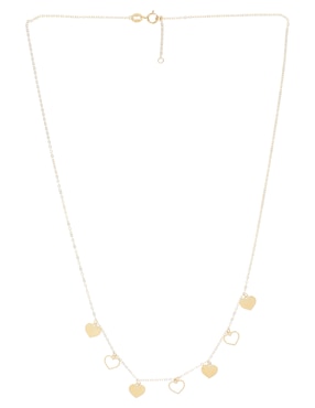 Collar de corazón Unoaerre de baño de oro 14 K