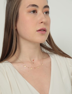 Collar de corazón Unoaerre de baño de oro 14 K