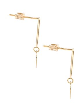 Arete corto de corazón Unoaerre de oro amarillo 14 k con acabado pulido