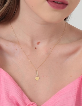 Collar de corazón Unoaerre de oro 14 K