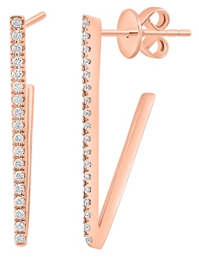 Aretes Effy de oro con acabado pavé diamante