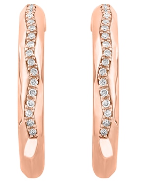 Aretes Effy de oro con acabado pavé diamante