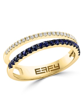 Anillo circular Effy 14 k de oro zafiro brillante