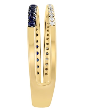 Anillo circular Effy 14 k de oro zafiro brillante
