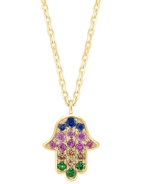 Collar con dije de mano de fátima Effy de oro 14 K