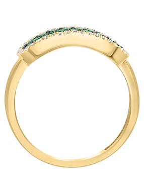 Anillo Effy 14 k de oro esmeralda pulido