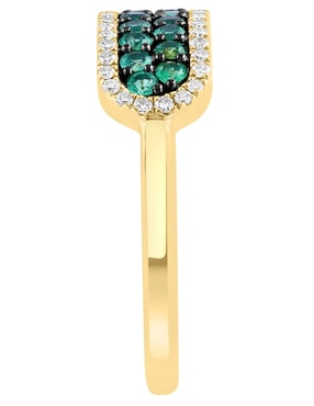 Anillo Effy 14 k de oro esmeralda pulido