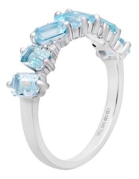 Anillo Riccardo Orsato 14 k de oro blanco topacio pulido