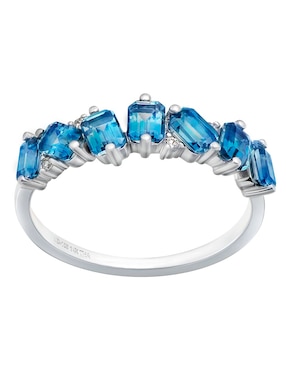 Anillo Riccardo Orsato 14 k de oro blanco topacio azul de londres brillante