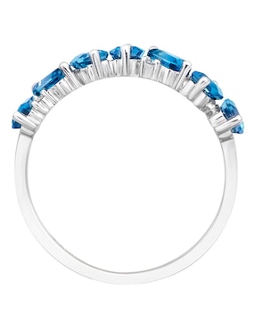 Anillo Riccardo Orsato 14 k de oro blanco topacio azul de londres brillante