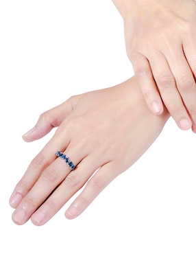 Anillo Riccardo Orsato 14 k de oro blanco topacio azul de londres brillante