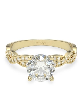 Anillo De Compromiso De Oro 14 K Amelie Joyas Zirconia