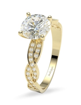 Anillo de compromiso de oro 14 k Amelie Joyas
