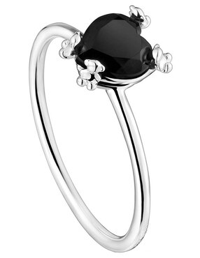 Anillo de corazón Tous Color Pills P 925 de plata ónix brillante