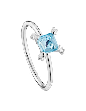Anillo cuadrado Tous Color Pills P 925 de plata topacio brillante