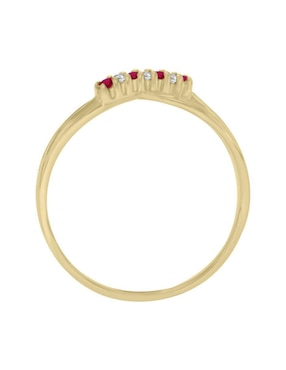 Anillo Fascinare Cata 14 k de oro rubí y diamante pulido