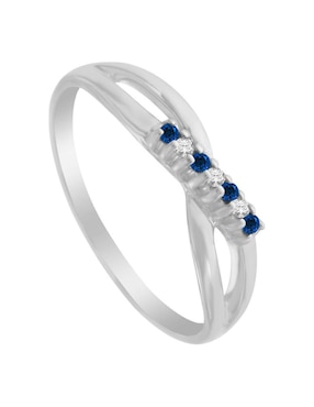 Anillo Fascinare Cata 14 k de oro zafiro y diamante pulido
