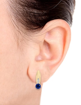 Aretes Fascinare Lunetta de oro con acabado brillante zafiro y diamante
