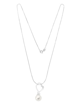 Colgante Y Dije ovalada Fianelli Diamond lob de oro blanco 14 K